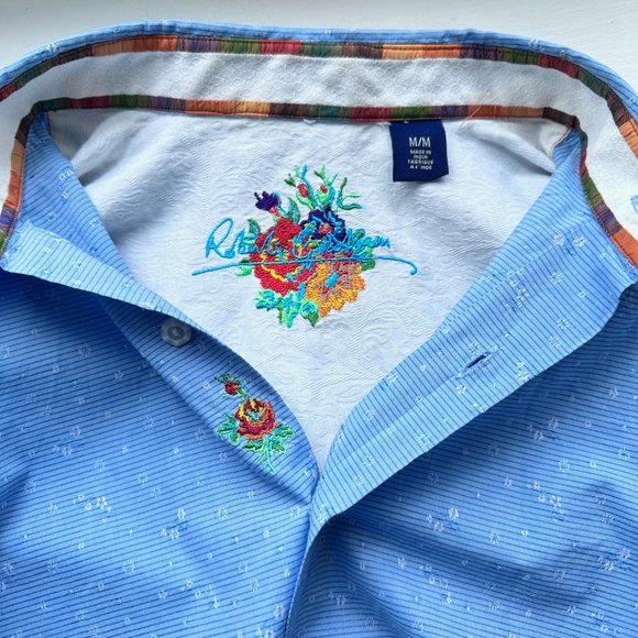ROBERT GRAHAM made in India Blue 100% cotton Mens Shirt - Medium - Picture 7 of 11